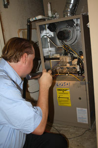 inspecting a furnace 