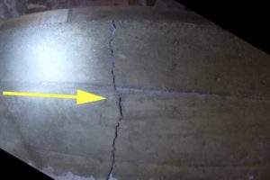 Cracked foundation found on a home inspection